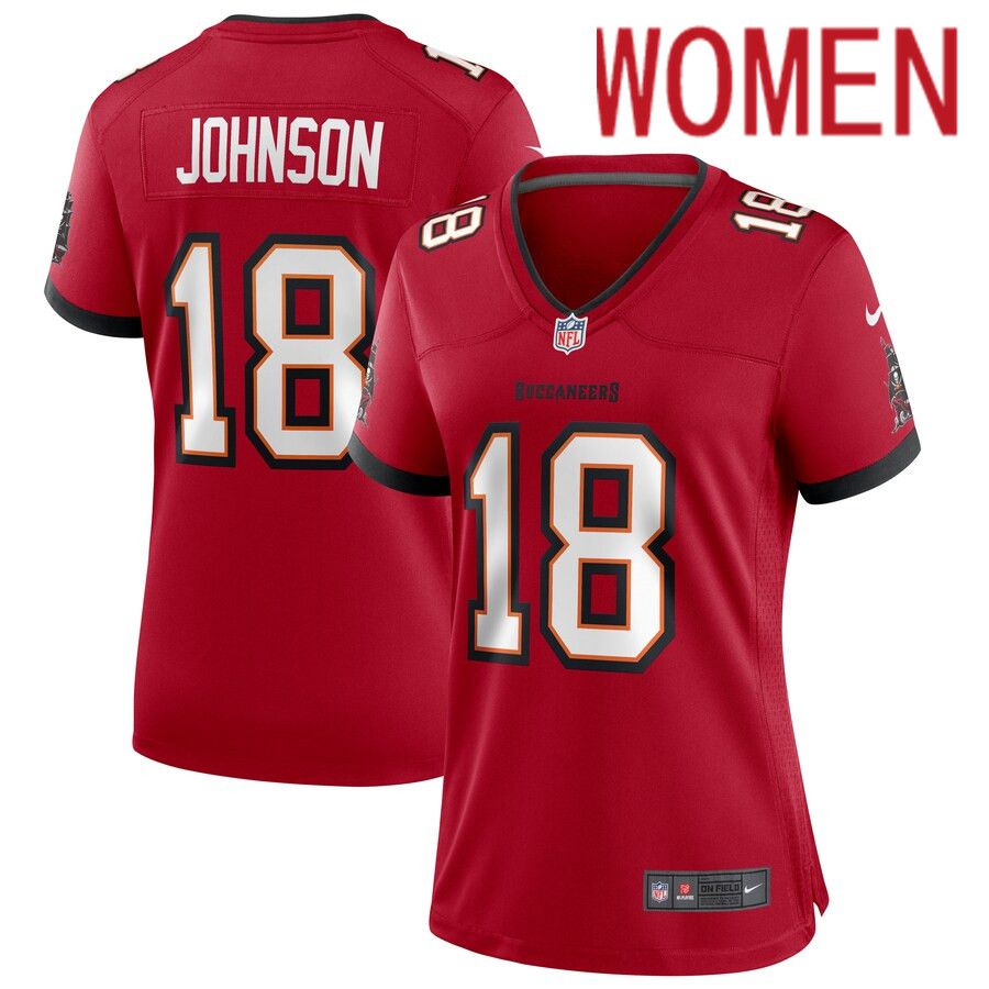 Women Tampa Bay Buccaneers #18 Tyler Johnson Nike Red Player Game NFL Jersey->women nfl jersey->Women Jersey